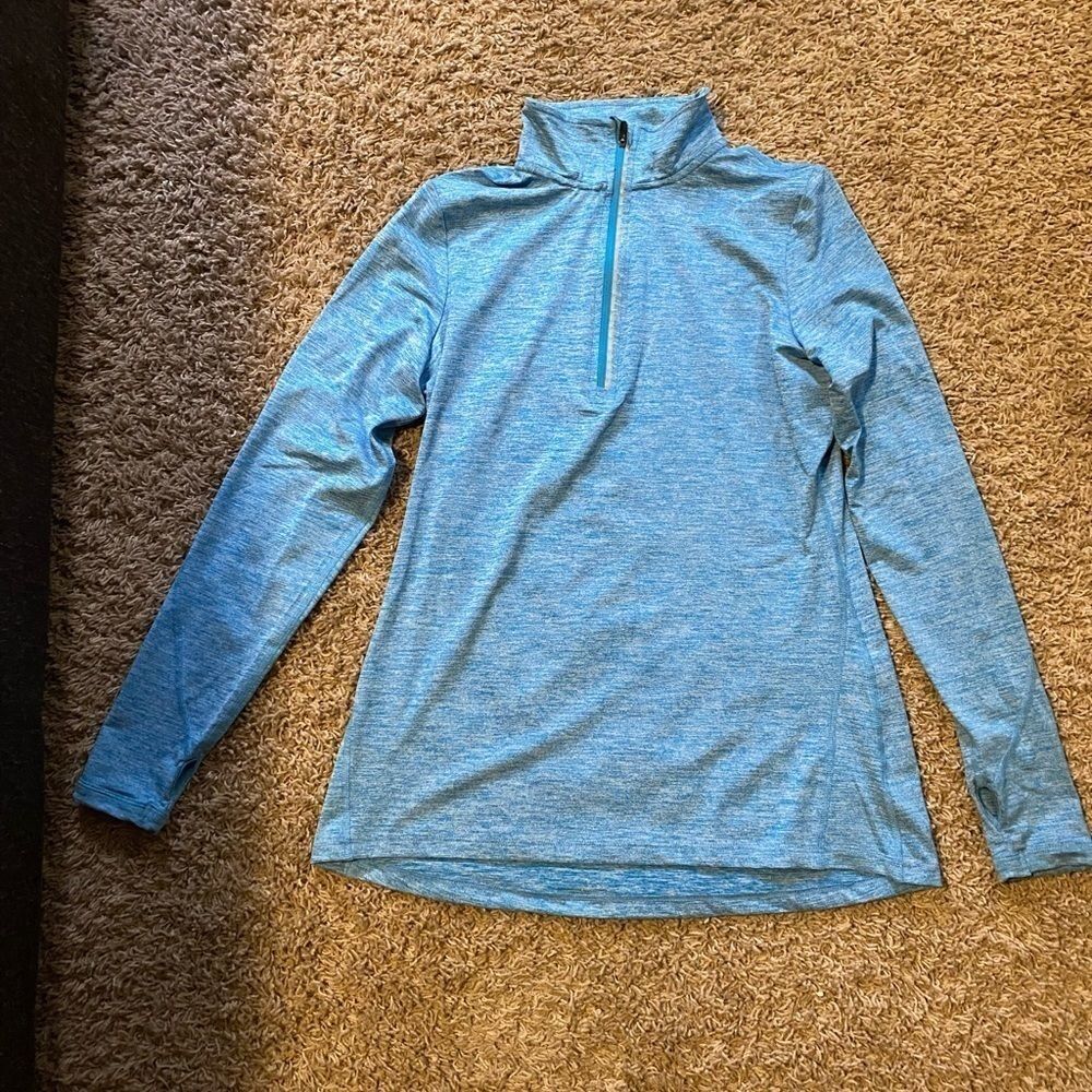 Cascade Sports heather blue 3/4 zip pullover sz S